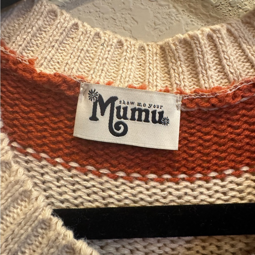 Show Me Your MuMu Women’s Southwest Baja Knit Sweater Poncho O/S - Picture 3 of 9